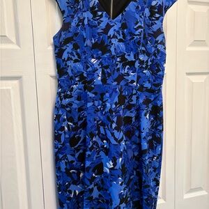 Maggy London Vibrant Blue and Black Dress